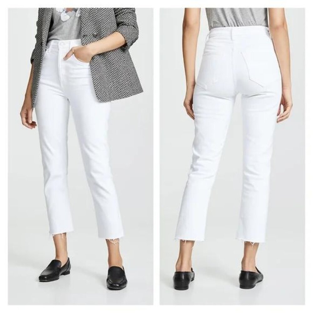 AGOLDE White Riley High Waisted Crop Jeans 29
